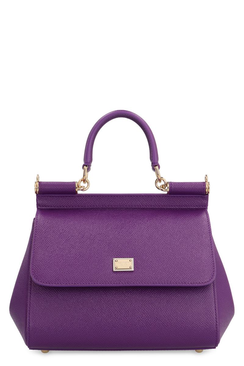 Dolce & Gabbana Sicily中号皮革手提包