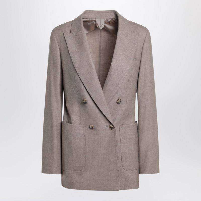 Max Mara 双排扣鸽子灰夹克