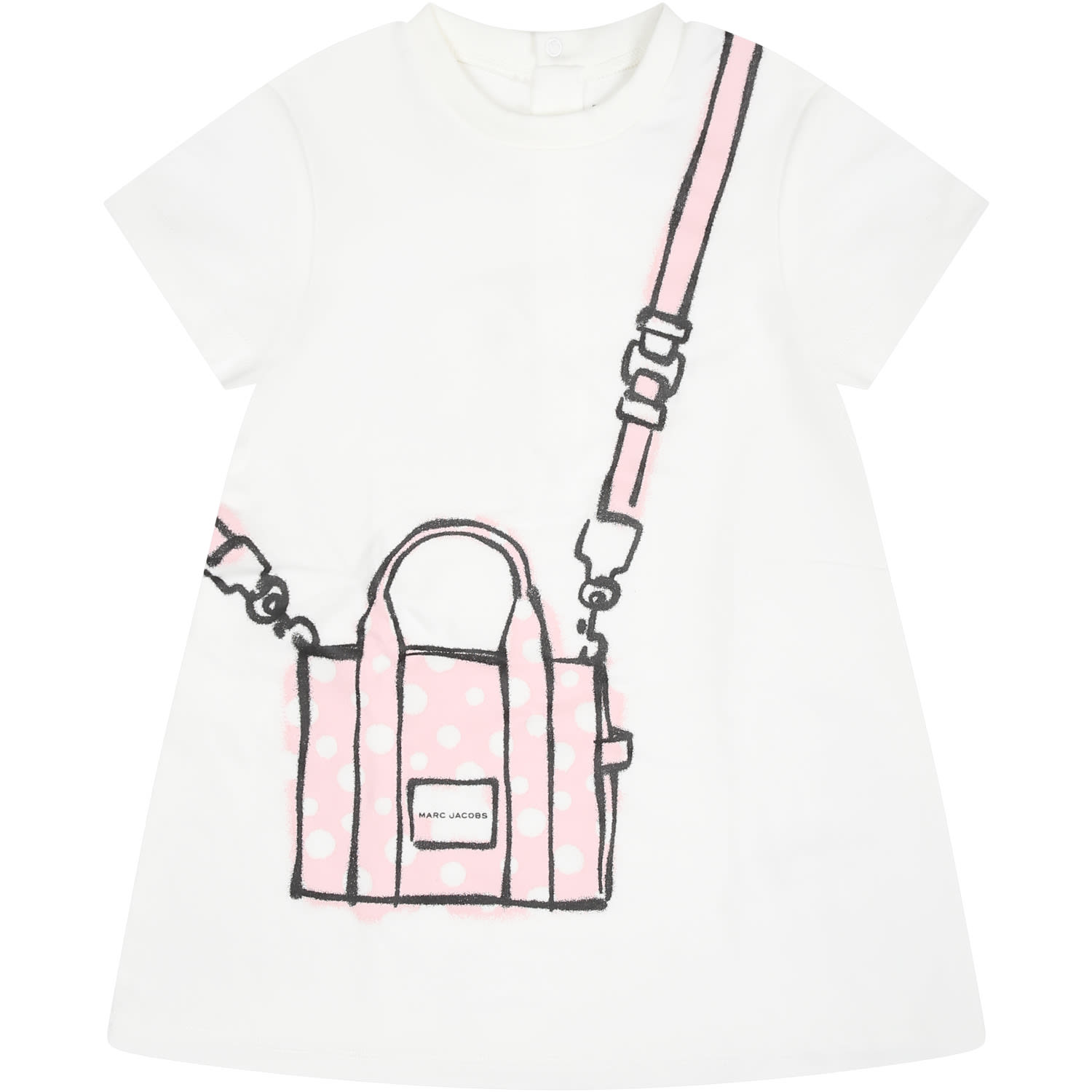 Marc Jacobs White Dress For Baby Girl With Iconic Bag