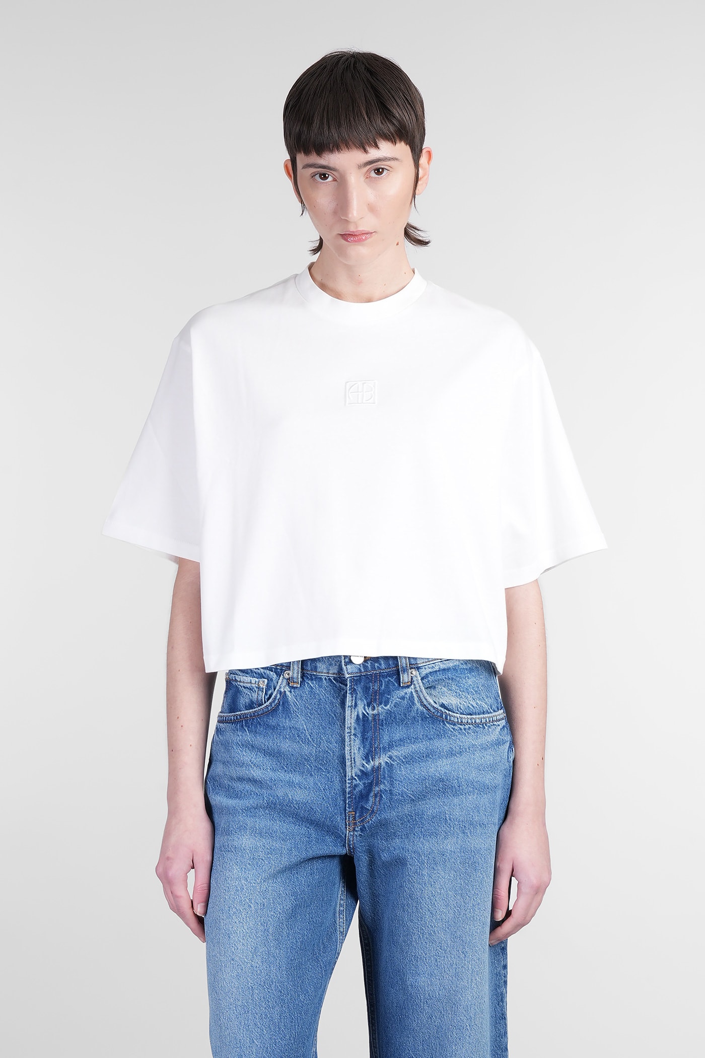 Anine Bing Myers T-shirt In White Cotton