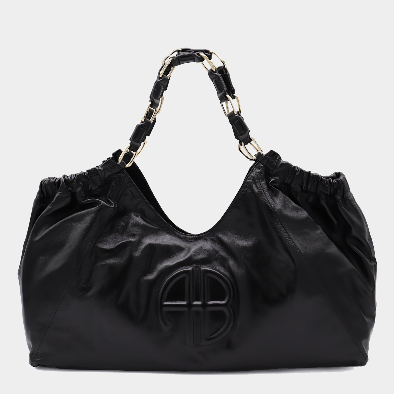 Anine Bing Black Leather Kate Tote Bag