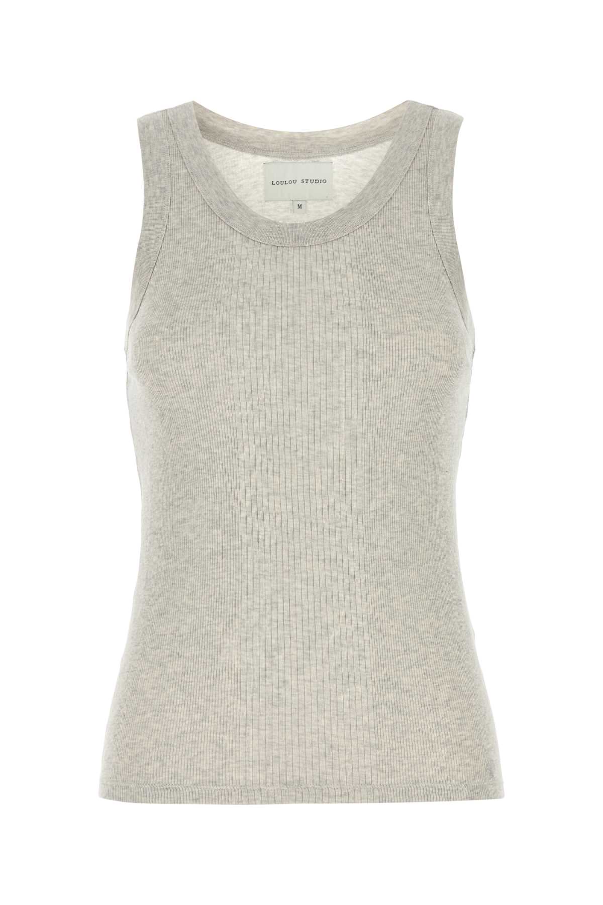 Loulou Studio Melange Grey Cotton Limba Tank Top