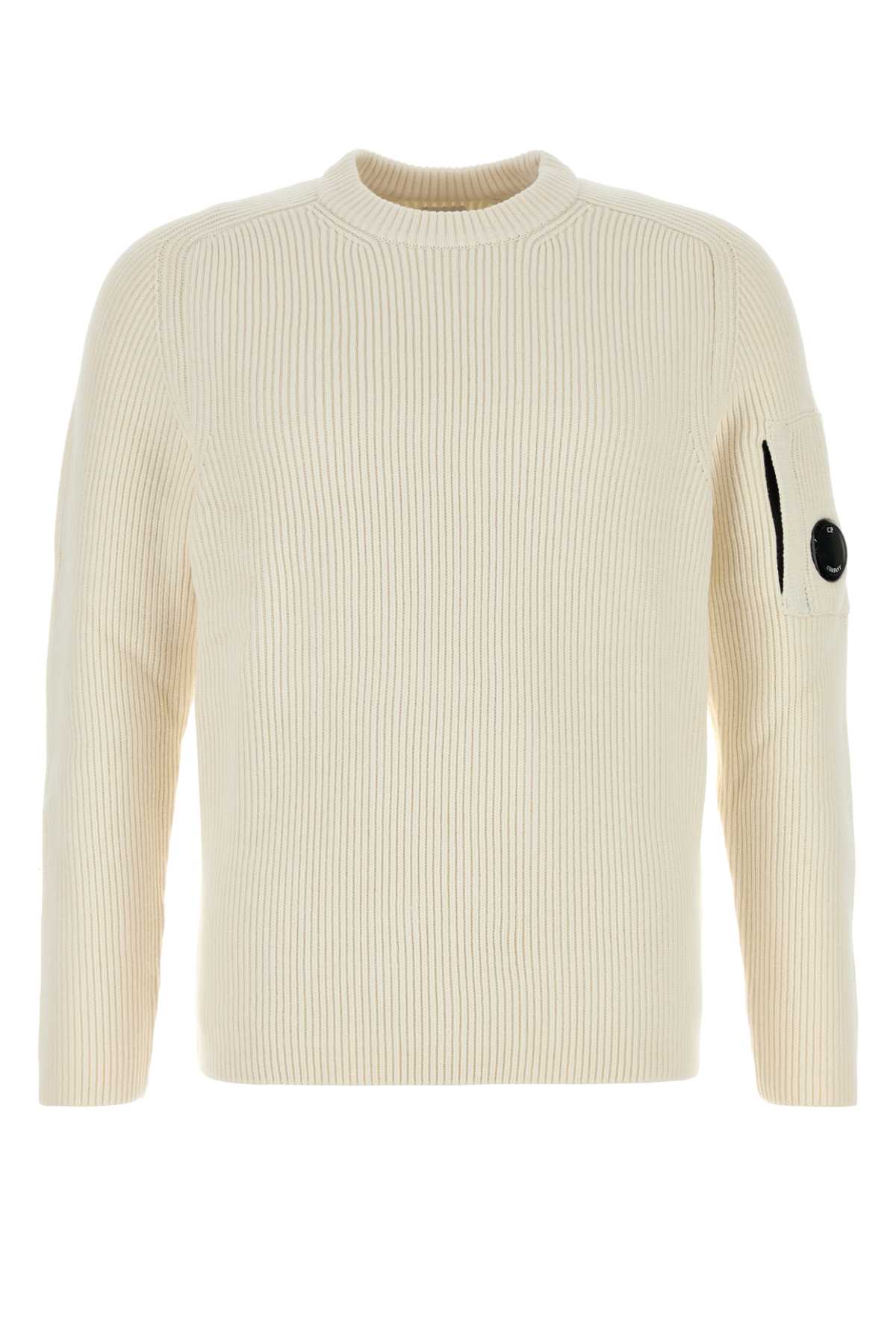 C. P. Company White Cotton Blend Sweater