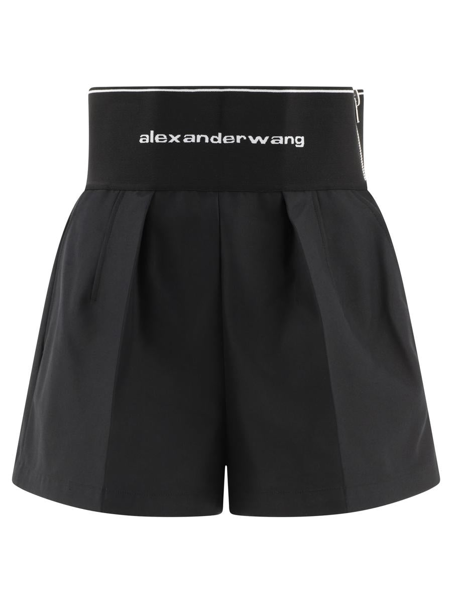 Alexander Wang Safari Short With Exposed Zipper And Logo Elastic