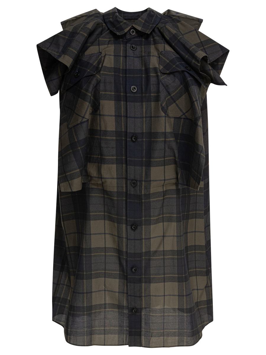 Sacai Plaid Print Dress