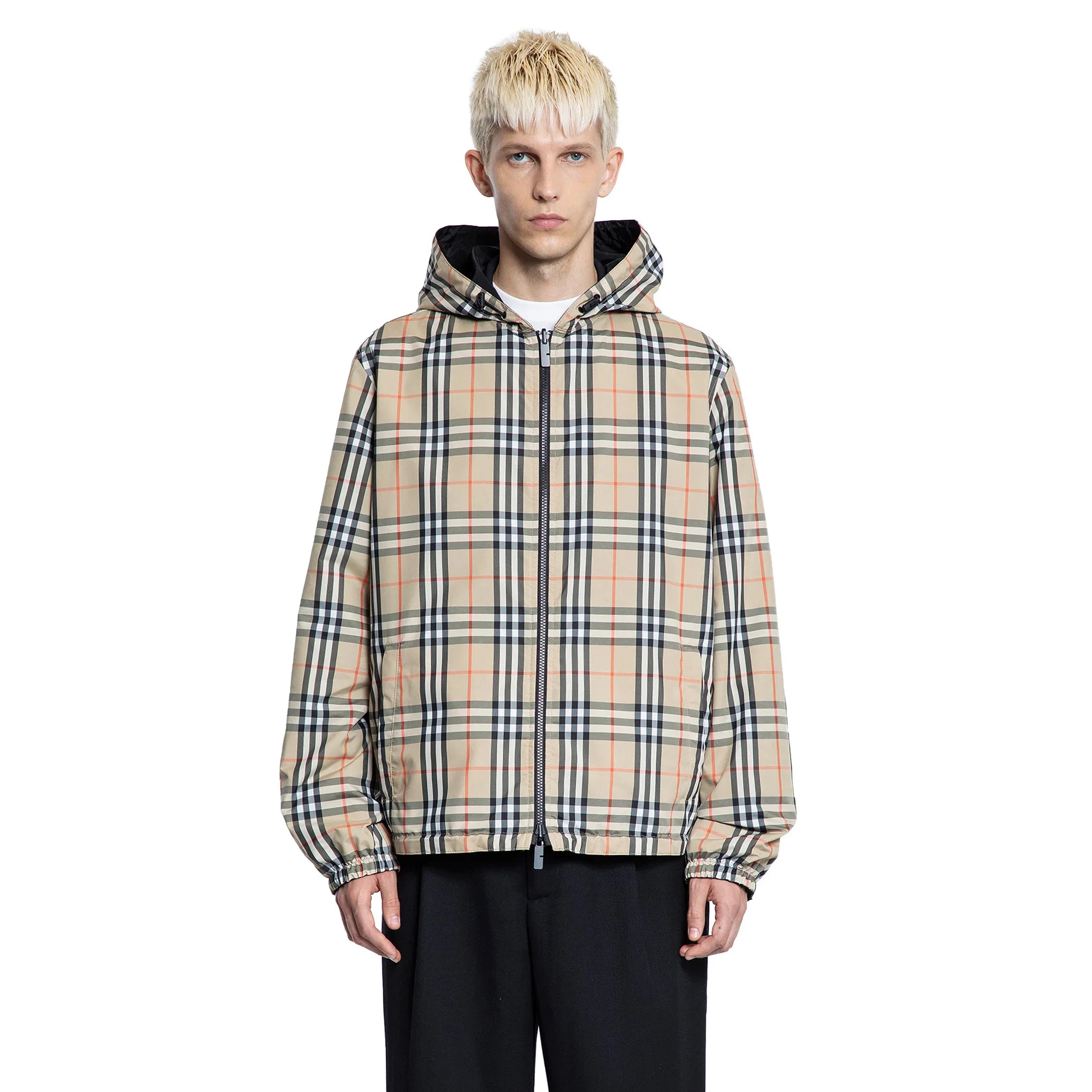 Reversible Check Hooded Jacket