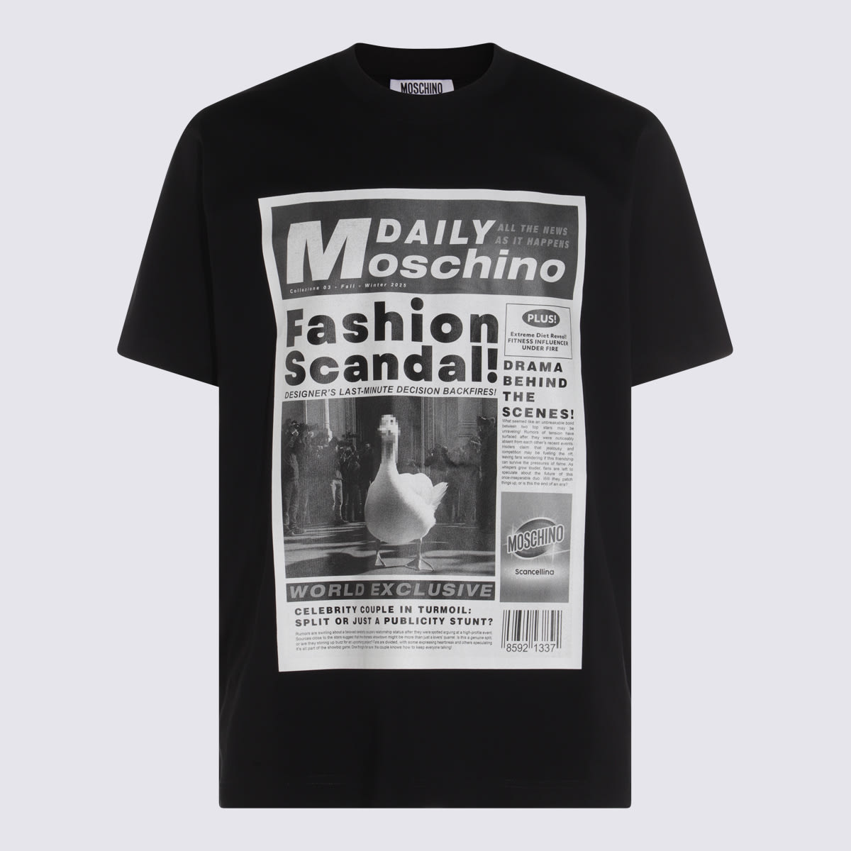 Moschino Black Cotton T-shirt