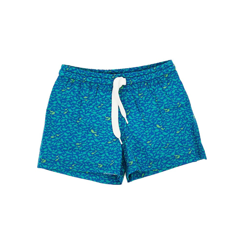 PESCIOLINO ROSSO Printed nylon swimshorts Kids 4Y