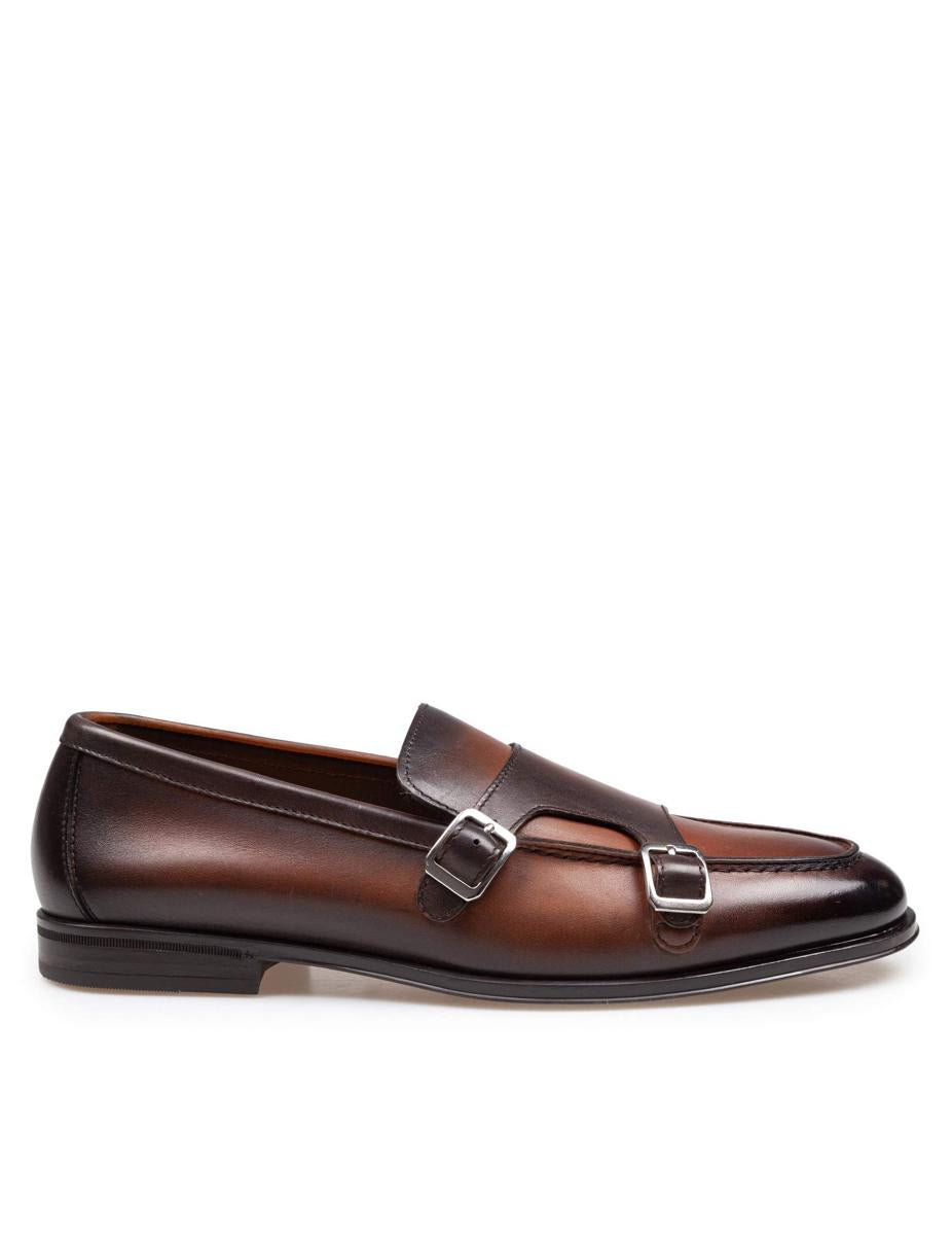 Doucal's Double Buckle Leather Moccasin