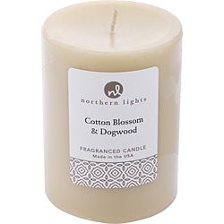 Cotton Blossom & Dogwood by Northern Lights ONE 3x4 inch PILLAR CANDLE. BURNS APPROX. 80 HRS. for UNISEX
