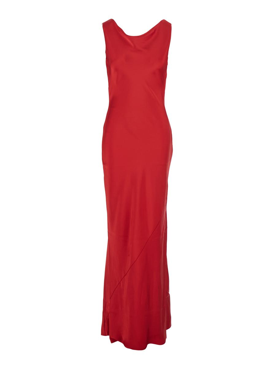 Sleeveless Low Back Drape Gown