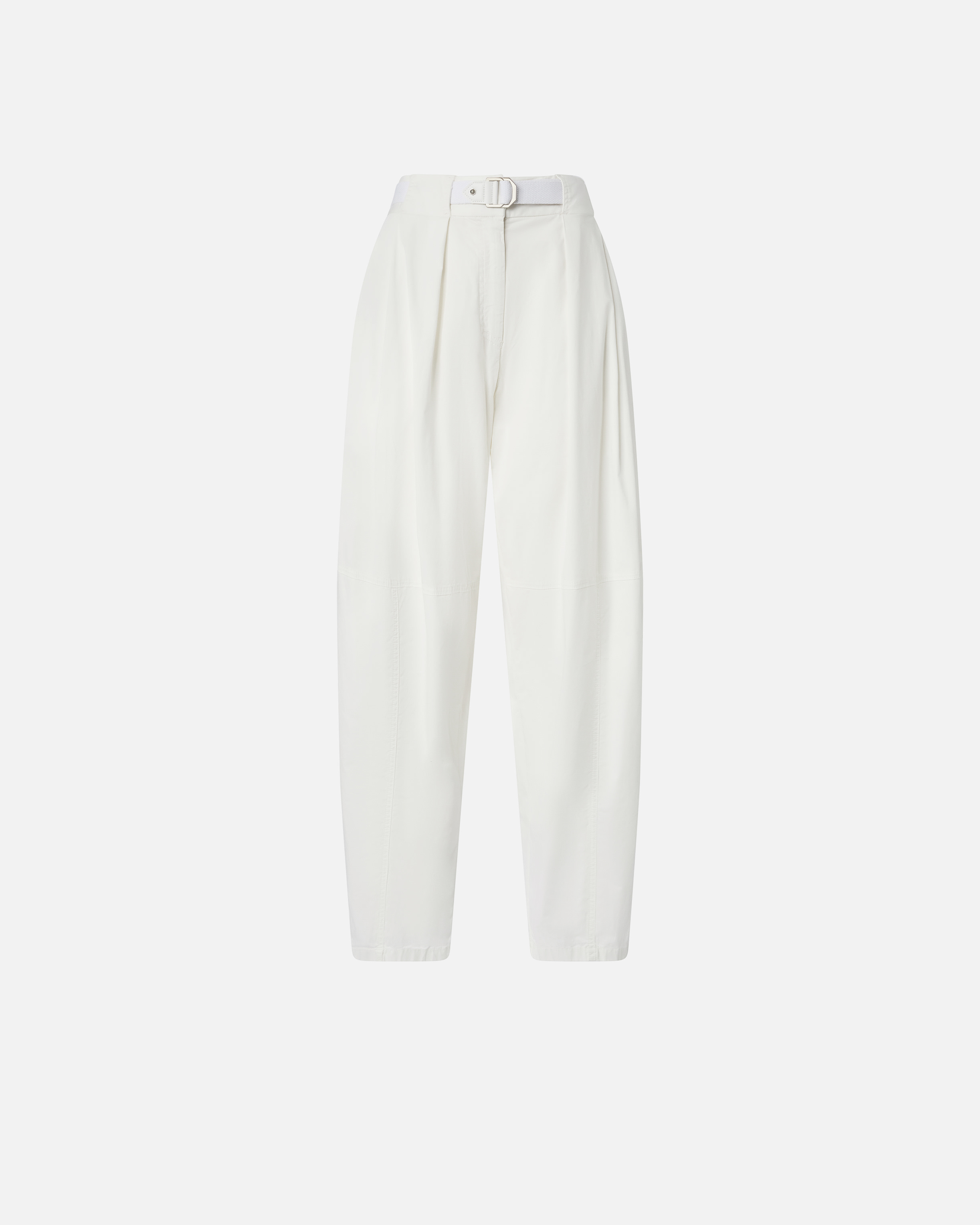 Pinko, Pantalon large ceinturé en coton, Blanc brill., 36