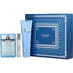 Versace Man Eau Fraiche by Gianni Versace EDT SPRAY 3.4 OZ & SHOWER GEL 5 OZ & EDT SPRAY 0.33 OZ for MEN