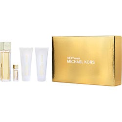 Michael Kors Sexy Amber by Michael Kors EAU DE PARFUM SPRAY 3.4 OZ & BODY LOTION 3.4 OZ & SHOWER GEL 3.4 OZ & EAU DE PARFUM 0.17 OZ MINI for WOMEN