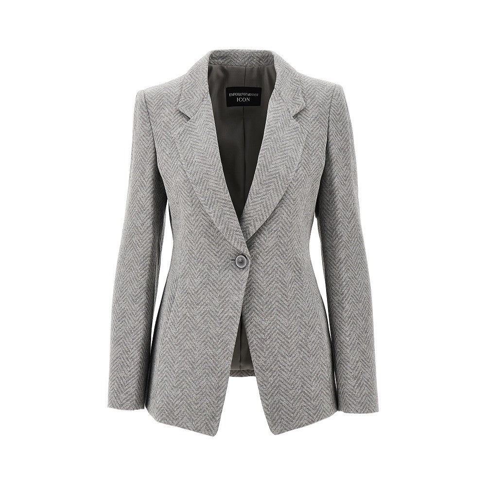 EMPORIO ARMANI ICON chevron viscose-blend jacket Woman 40