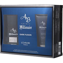 Ab Spirit Millionaire Dark Fusion by Lomani EAU DE PARFUM SPRAY 3.3 OZ & SHOWER GEL 3.3 OZ for MEN