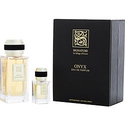 Signature Onyx by Sillage D'Orient EAU DE PARFUM SPRAY 3.3 OZ & EAU DE PARFUM SPRAY 0.5 OZ & FUNNEL for MEN