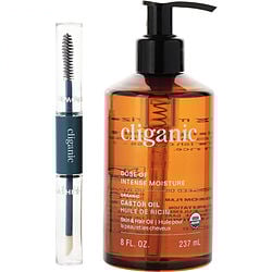 Cliganic by Cliganic Organic Castor Oil + Mascara Wand + Liner Brush -240ml/8OZ+Wand+Brush for UNISEX