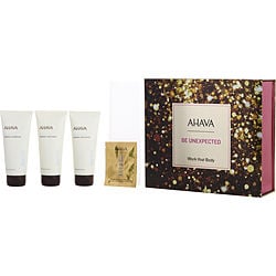 Ahava by AHAVA Be Unexpected Work That Body Set: Deadsea Water Mineral Body Lotion 100ml + Hand Cream 100ml + Shower Gel 100ml + Crystal Ostomer X6 Serum 0.5ml -4pcs for WOMEN