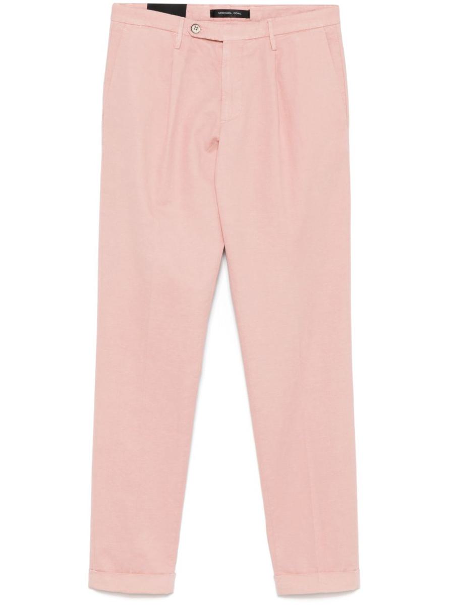 Michael Coal Pink Cotton Blended Trousers