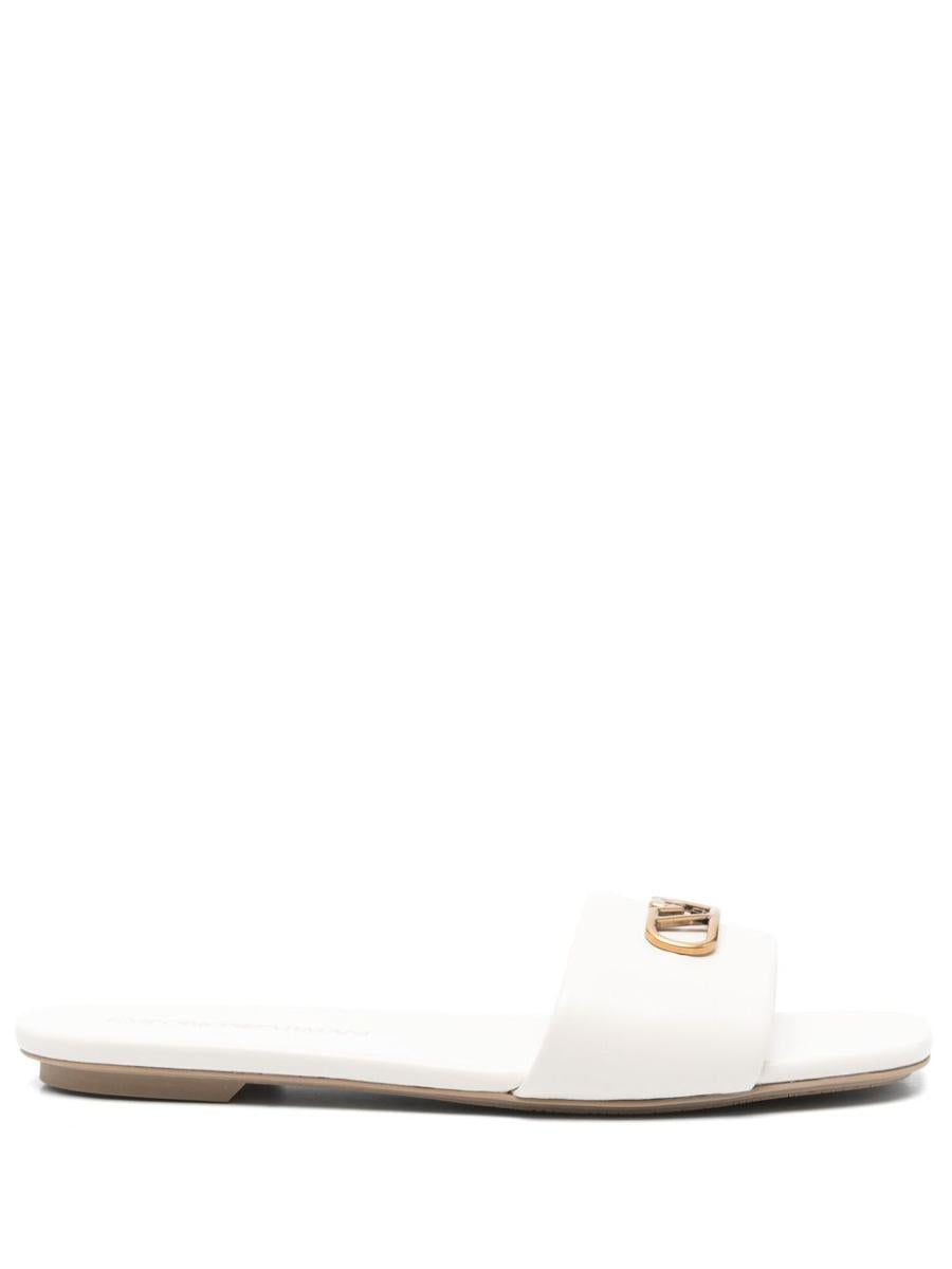 Emporio Armani Exclusive Leather Flat Sandals