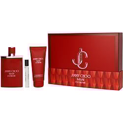 Jimmy Choo Man Extreme by Jimmy Choo EAU DE PARFUM SPRAY 3.4 OZ & SHOWER GEL 3.4 OZ & EAU DE PARFUM SPARY 0.25 OZ for MEN