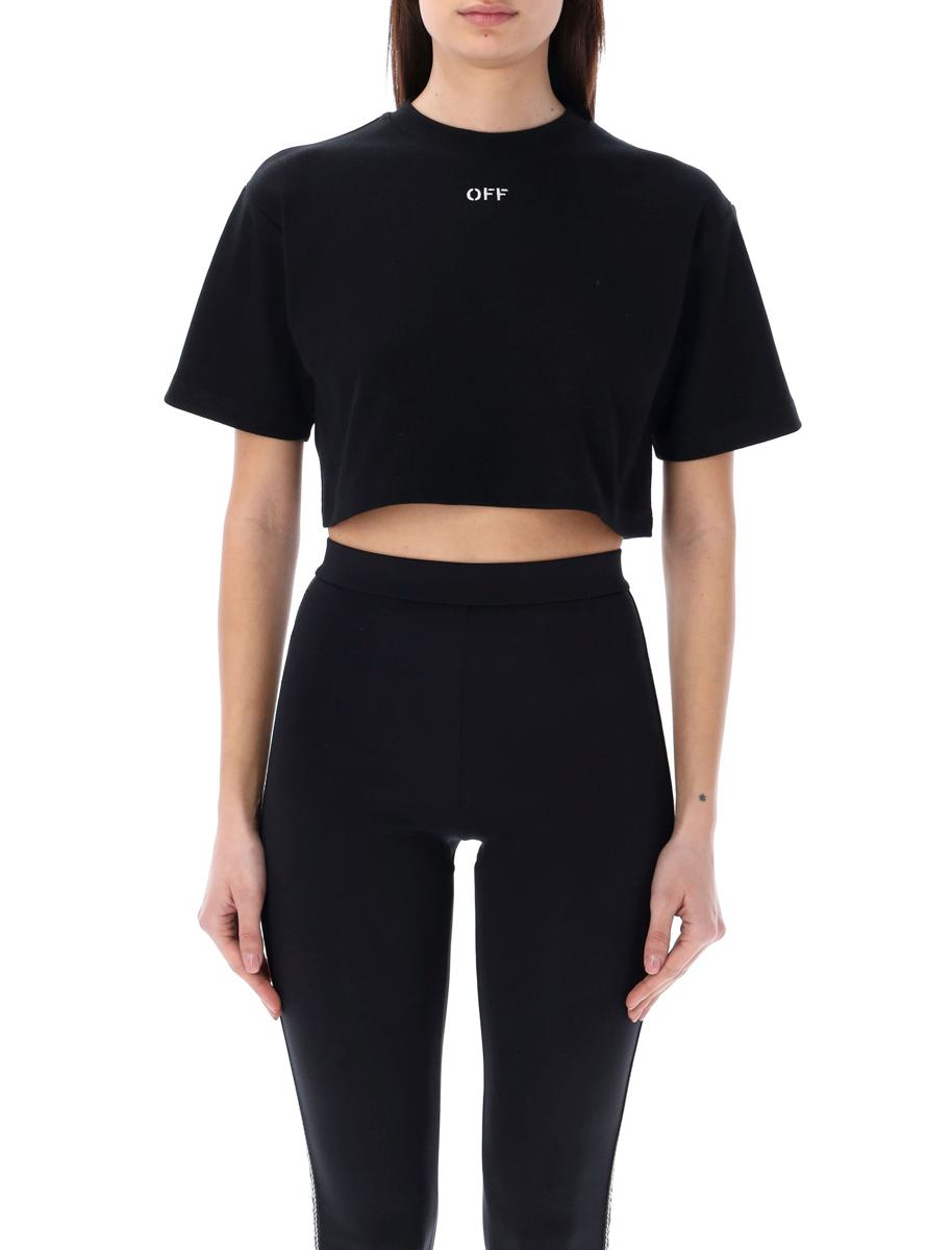 Off-White Off Stamp Rib Cropped Tee