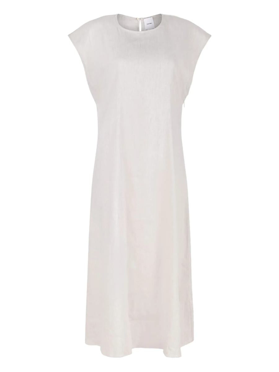 Calvin Klein Stretch Linen Midi Dress Clothing