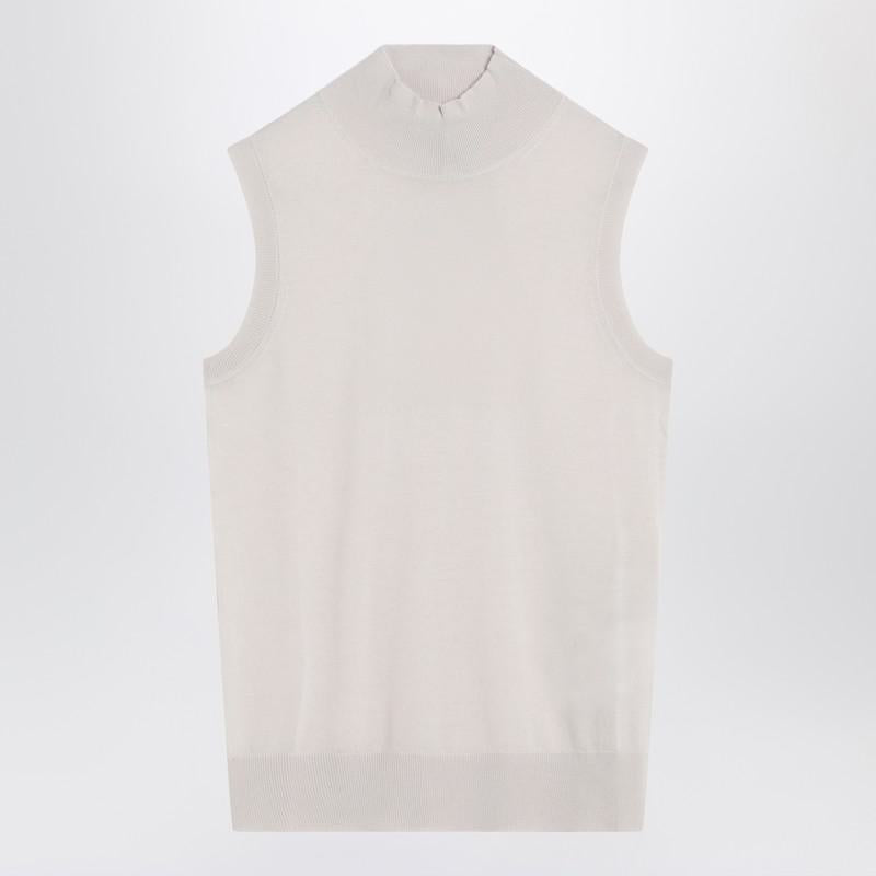 'S Max Mara White Turtleneck Vest In