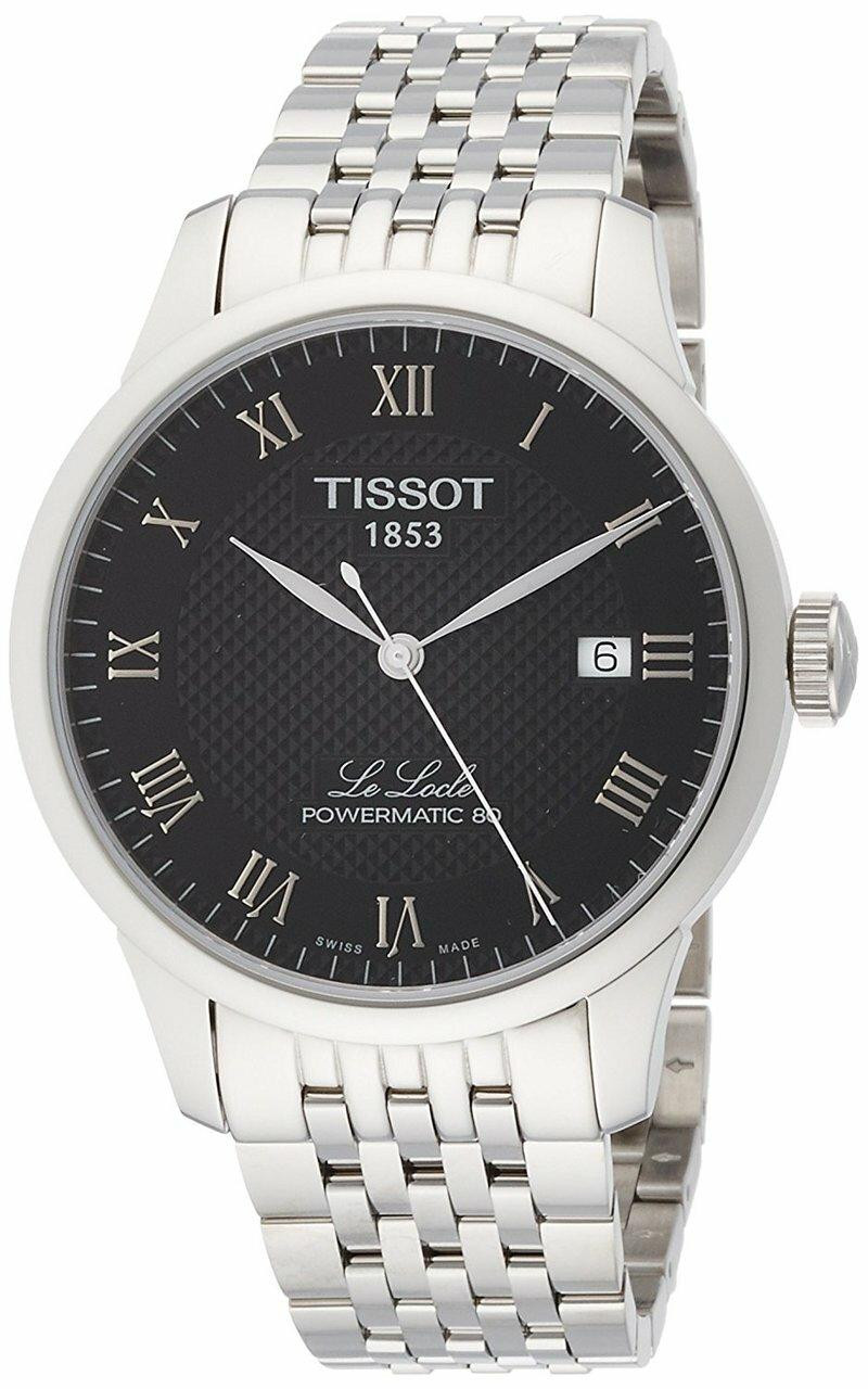 TISSOT Le Locle Powermatic 80 Black Dial SS Men's Watch T006.407.11.053.00