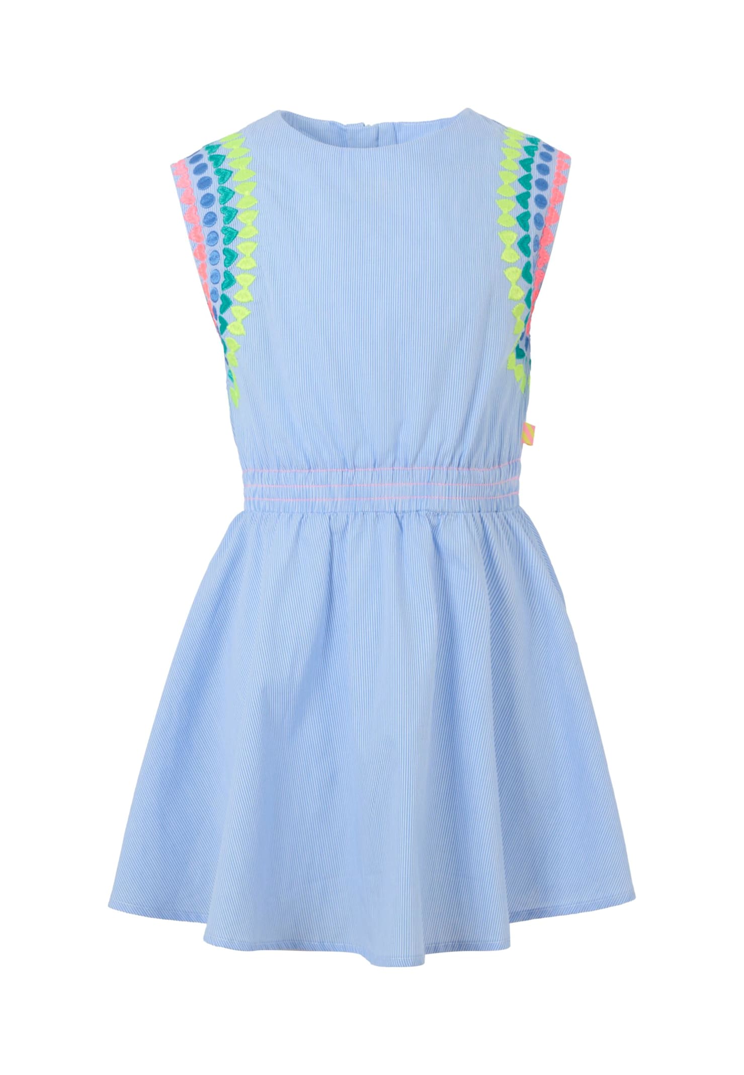 Billieblush Blue Dress For Girl With Embroidery