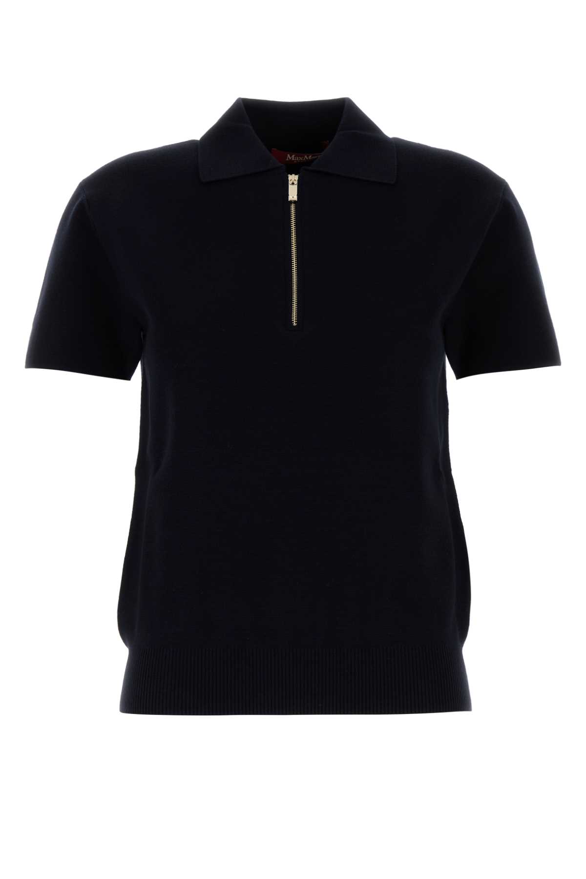 Max Mara Studio Midnight Blue Viscose Blend Teti Polo Shirt