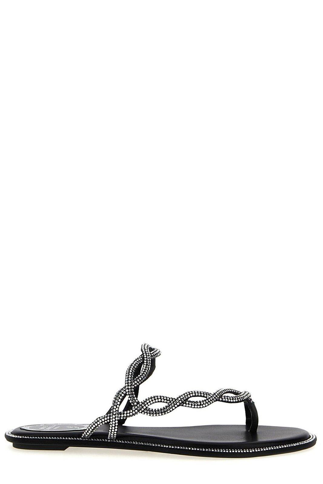 René Caovilla Embellished Slip-on Sandals
