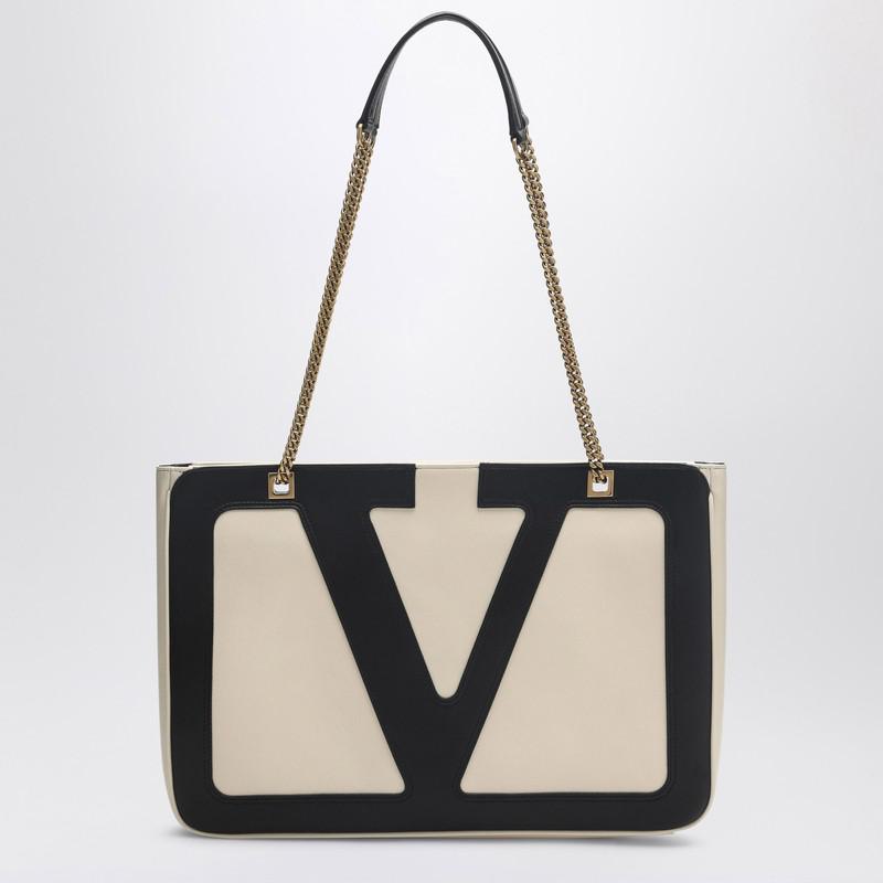 Valentino Garavani Viva Superstar Butter/Black Medium Bag