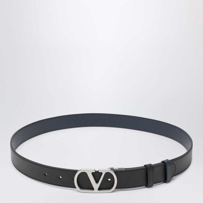 Valentino Garavani 双面Vlogo Signature腰带 黑色/海军蓝