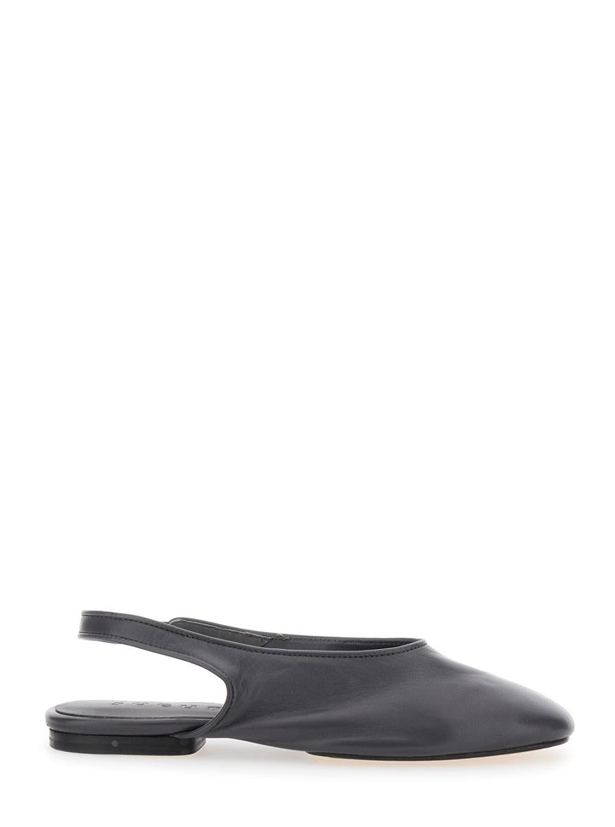 'Emmett' Black Ballerinas With Slingback Strap In Leather Woman