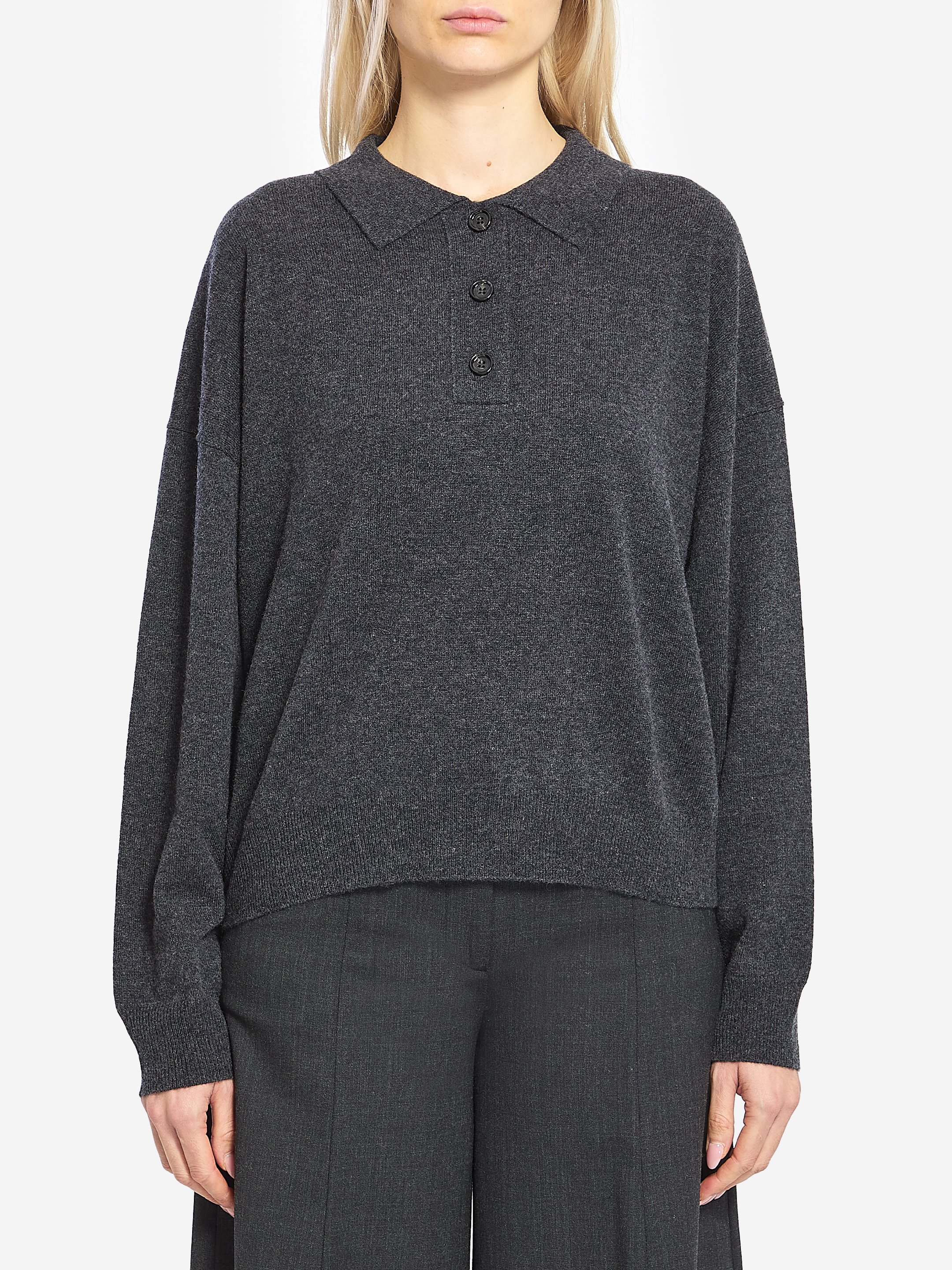 Wool and cashmere polo shirt
