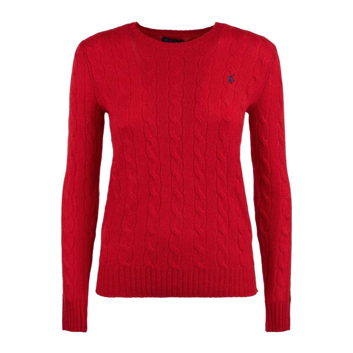 Ralph Lauren Red Wool And Cashmere Cable-Knit Sweater