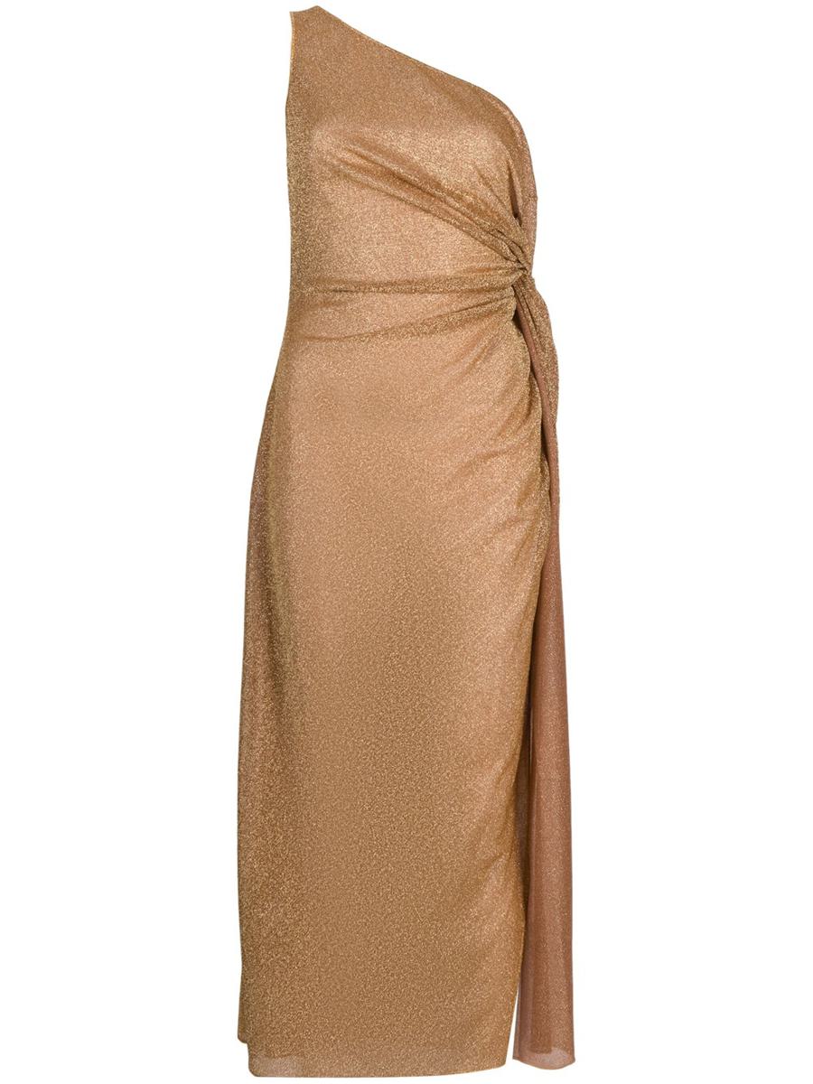 Oséree Metallic Midi Dress Embellished With Knots