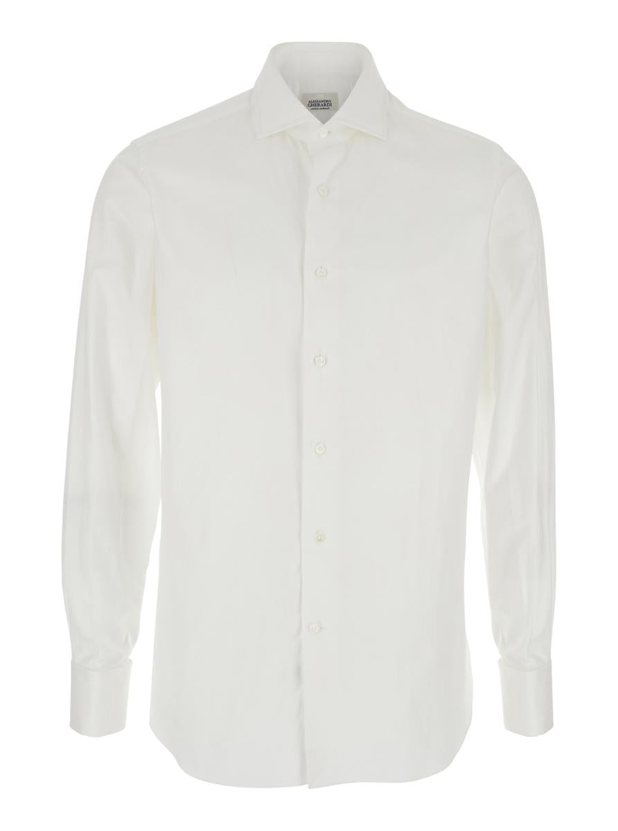 White Shirt With Classic Collar In Cotton Man