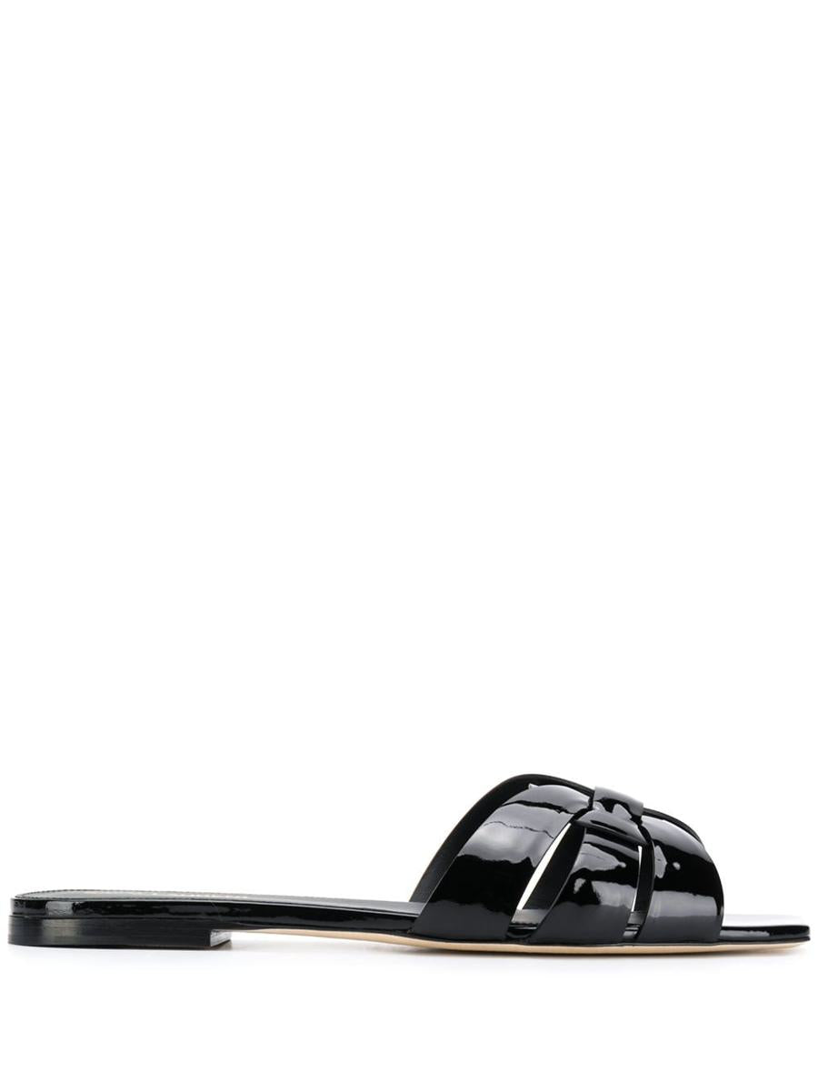 Saint Laurent Tribute Leather Flat Sandals