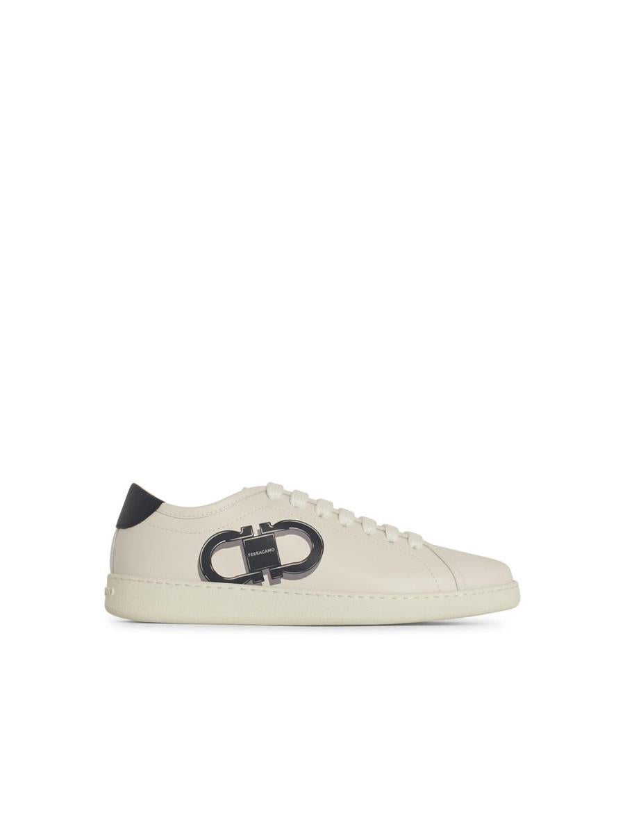 Salvatore Ferragamo 'Brandy' White Leather Sneakers