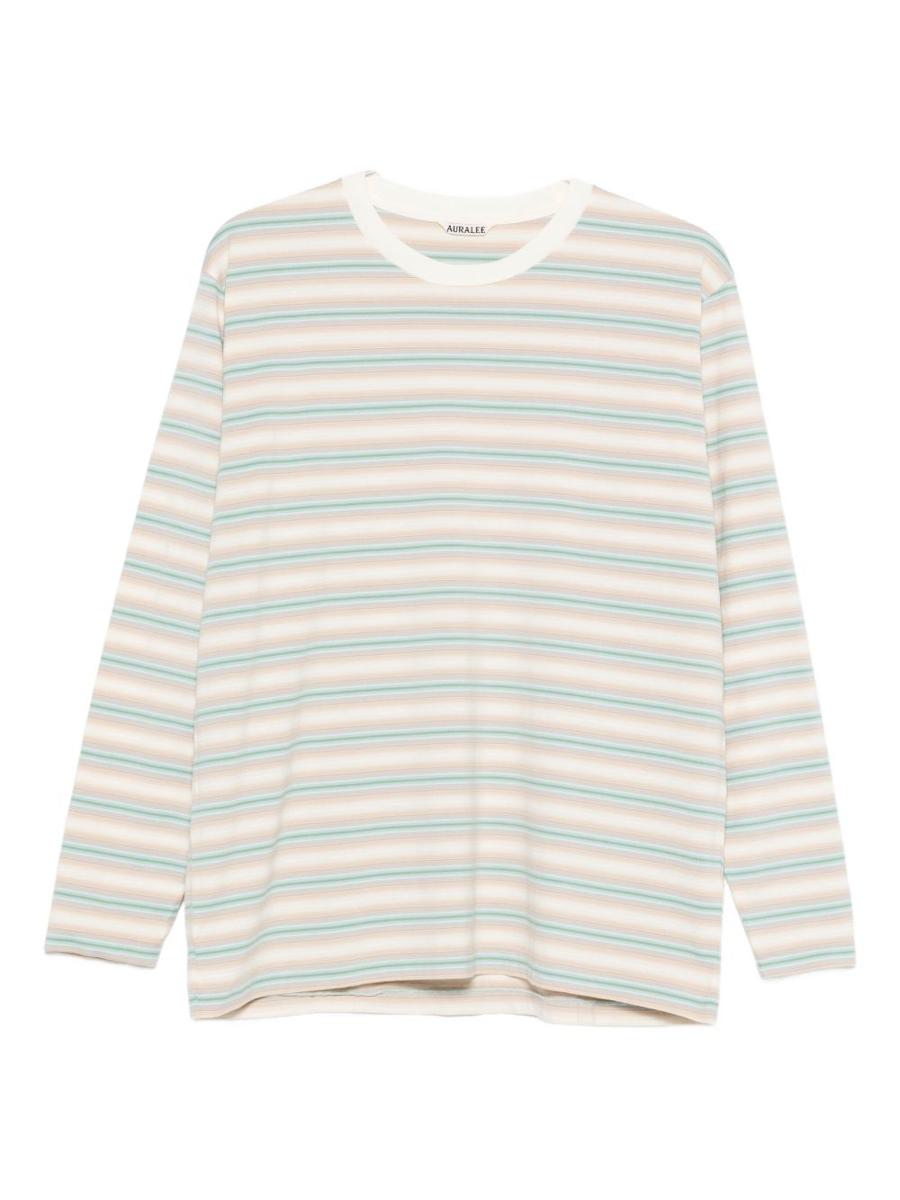 Auralee Striped Cotton T-Shirt