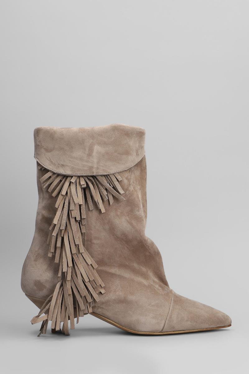 Gisel Moire Ariana Low Heels Ankle Boots