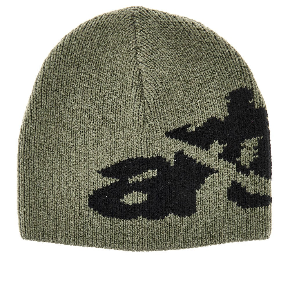 ARTE Knitted beanie hat with jacquard logo Man One Size