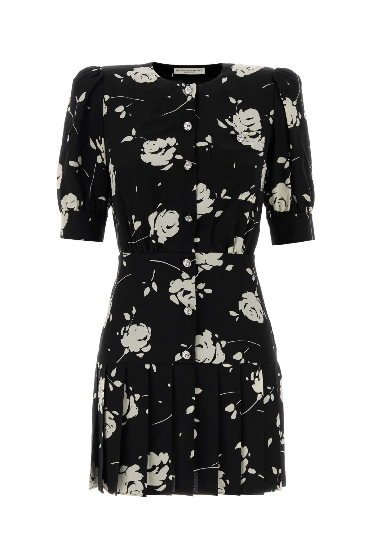 Alessandra Rich Printed Silk Mini Dress