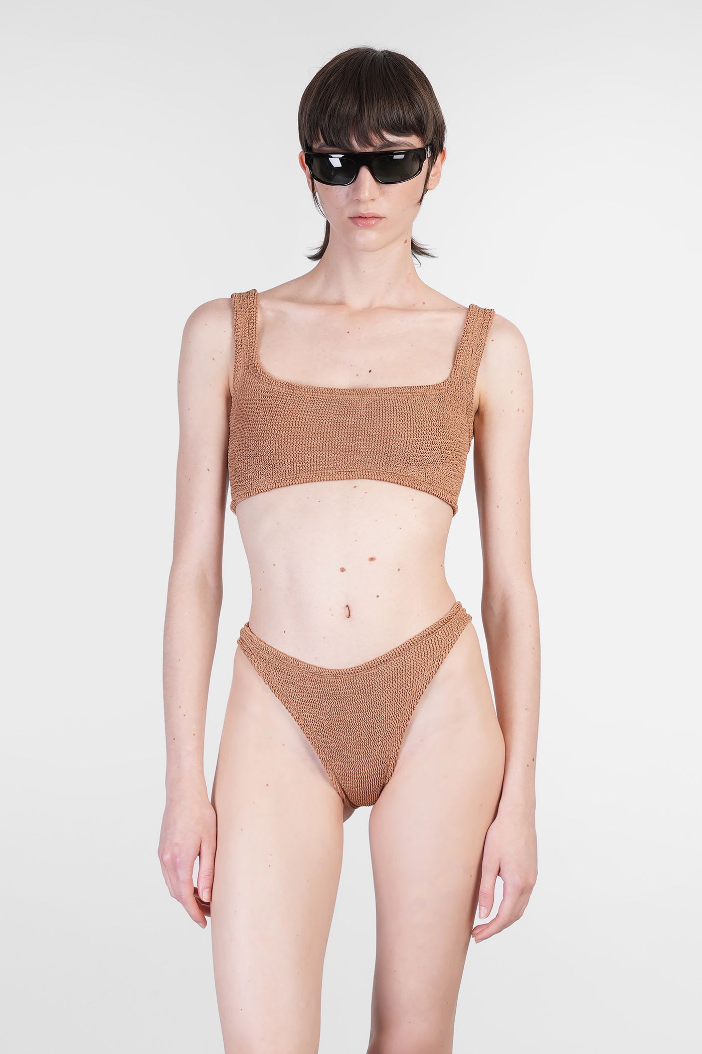 Hunza G Xandra Bikini Beachwear In Bronze Polyamide