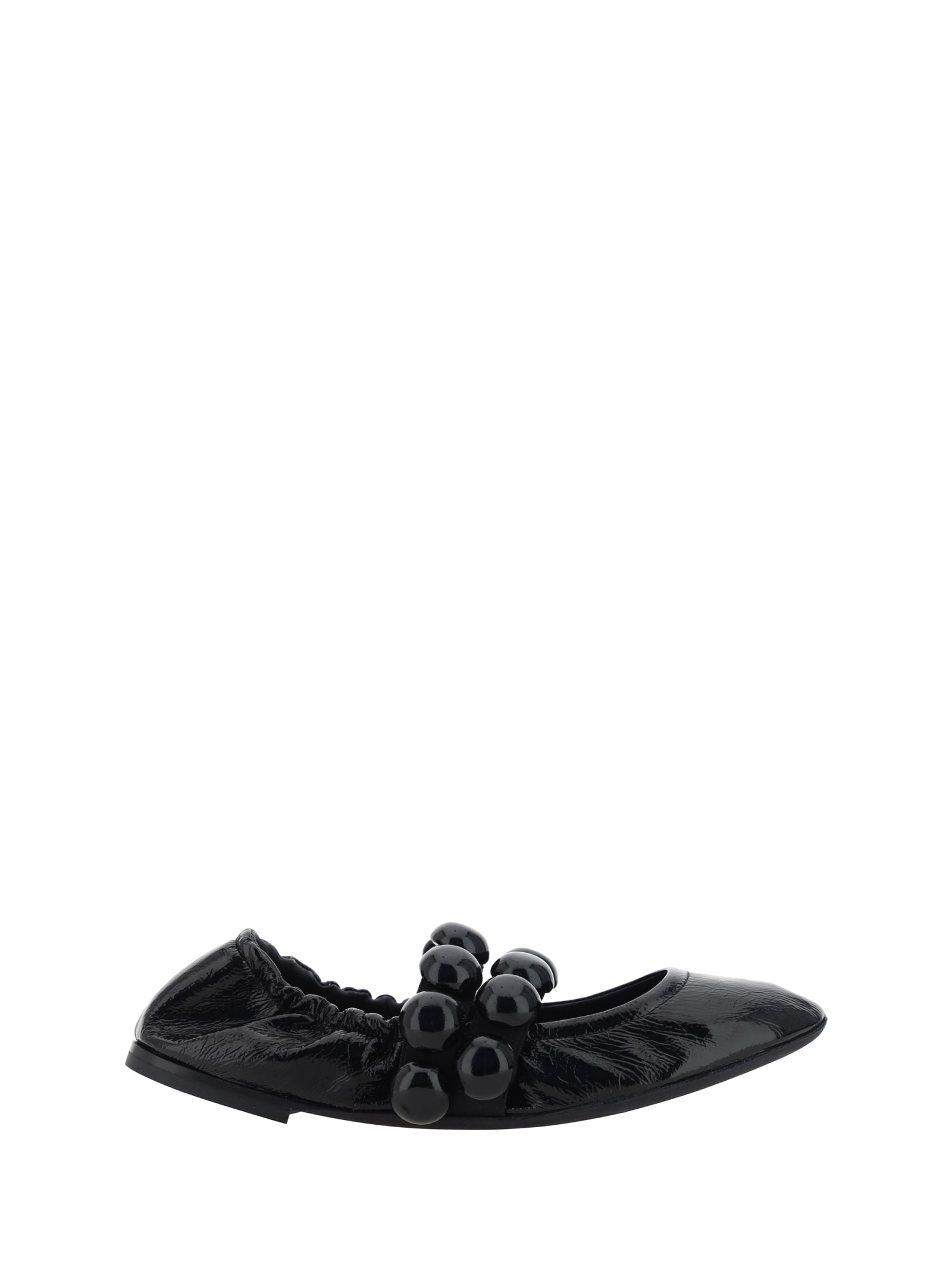 Alaia Sphere Leather Mary Jane Flats