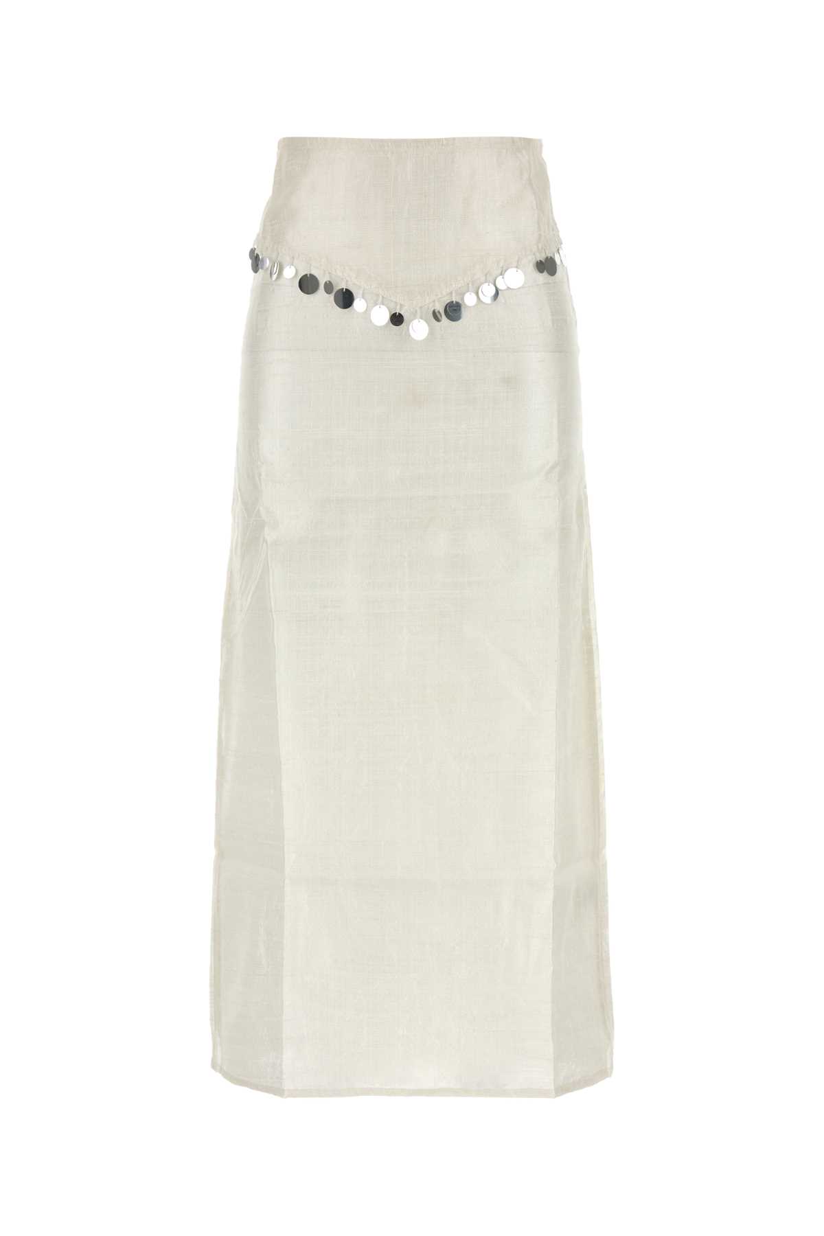 Gimaguas White Silk Diane Skirt