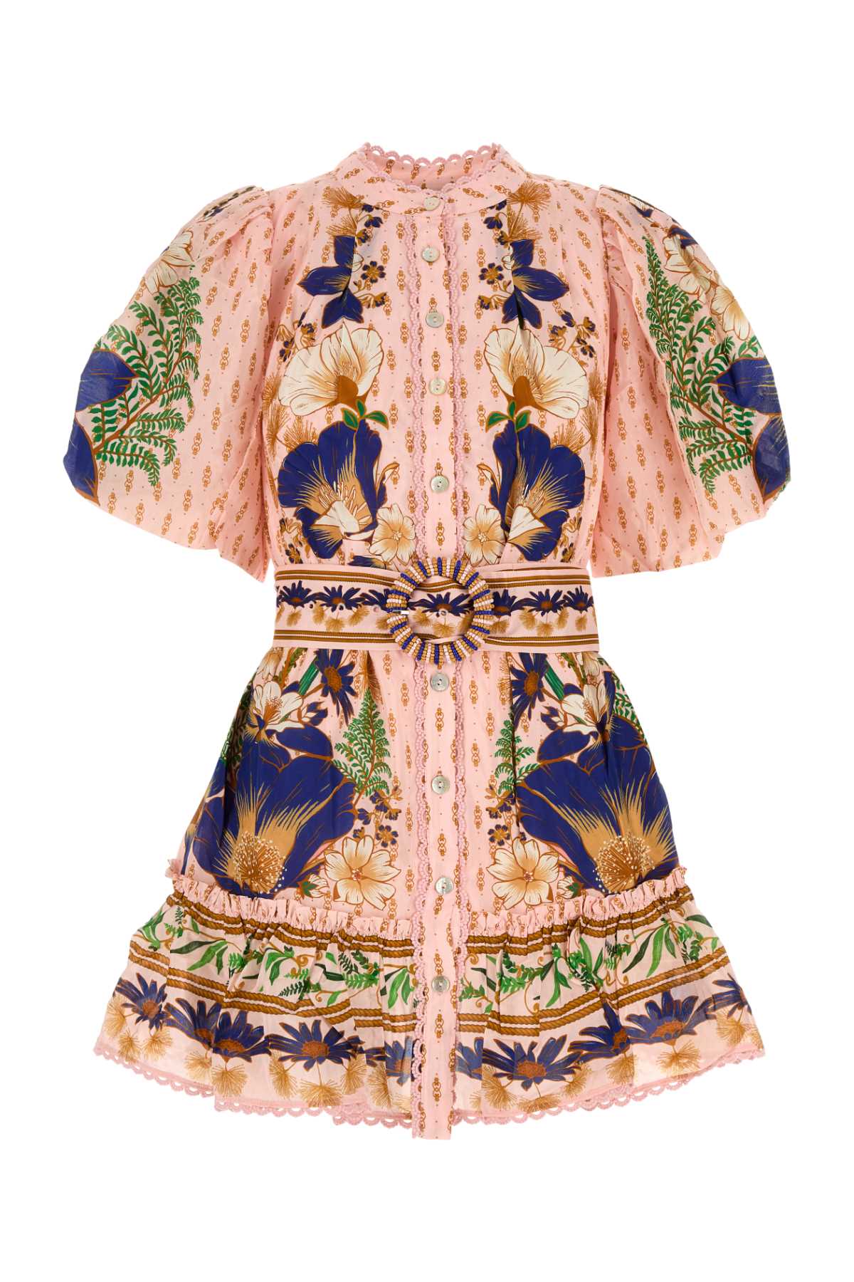 Farm Rio Printed Cotton Blend Mini Dress